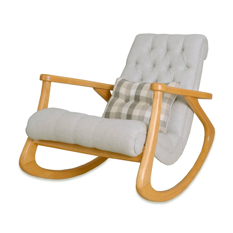 Asedia Ekol Naturel Taş Rengi Kapitoneli Sallanan Sandalye Dinlenme Emzirme Baba Tv Okuma Koltuğu Berjer ENKTAS