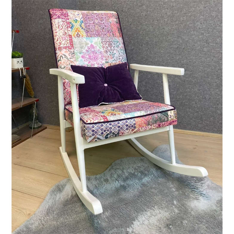 Asedia Trend Lake Otantik Döşemeli Sallanan Sandalye Dinlenme Emzirme Baba Tv Okuma Koltuğu Berjer 