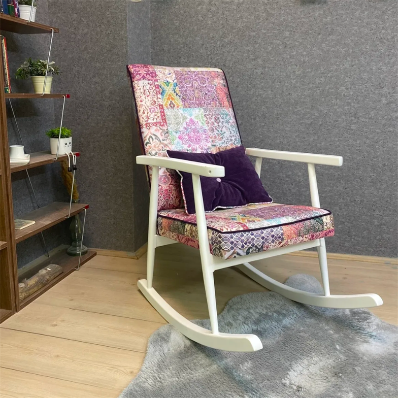 Asedia Trend Lake Otantik Döşemeli Sallanan Sandalye Dinlenme Emzirme Baba Tv Okuma Koltuğu Berjer 