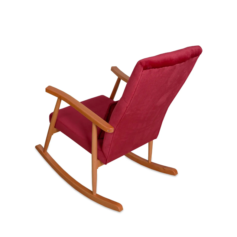 Asedia Trend Naturel Bordo Kapitoneli Sallanan Sandalye Dinlenme Emzirme Baba Tv Okuma Koltuğu Berjer TKKADİFE