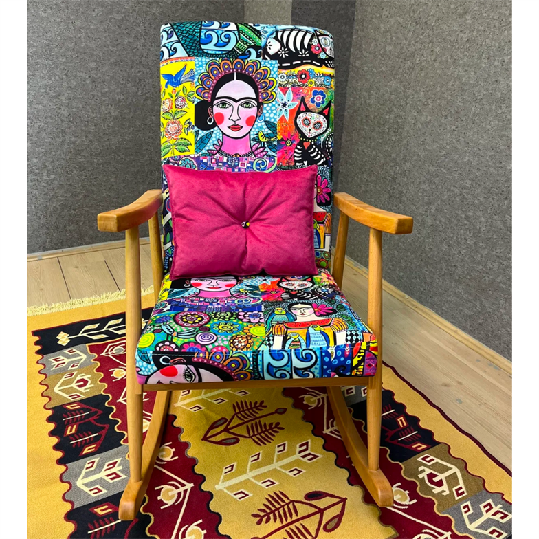 Asedia Trend Naturel Diego Modern Ahşap Sallanan Sandalye Dinlenme Emzirme Baba Tv Okuma Koltuğu Berjer 