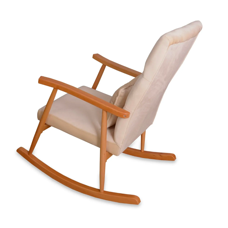 Asedia Trend Naturel Krem Kapitoneli Sallanan Sandalye Dinlenme Emzirme Baba Tv Okuma Koltuğu Berjer TKKADİFE