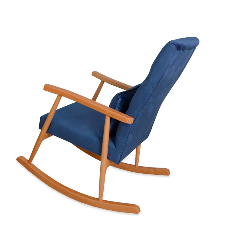 Asedia Trend Naturel Lacivert Kapitoneli Sallanan Sandalye Dinlenme Emzirme Baba Tv Okuma Koltuğu Berjer TKKADİFE