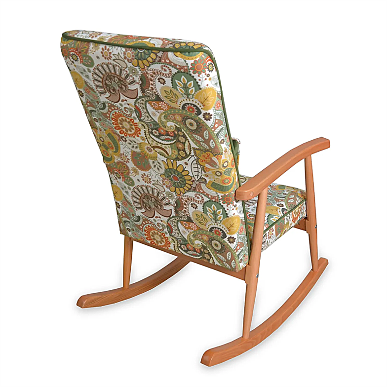 Asedia Trend Naturel Yeşil Retro Döşemeli Sallanan Sandalye Dinlenme Emzirme Baba Tv Okuma Koltuğu Berjer