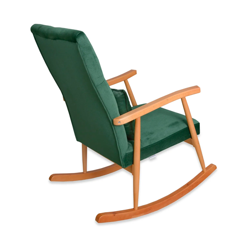 Asedia Trend Naturel Zümrüt Yeşil Kapitoneli Sallanan Sandalye Dinlenme Emzirme Baba Okuma Koltuğu Berjer TKKADİFE