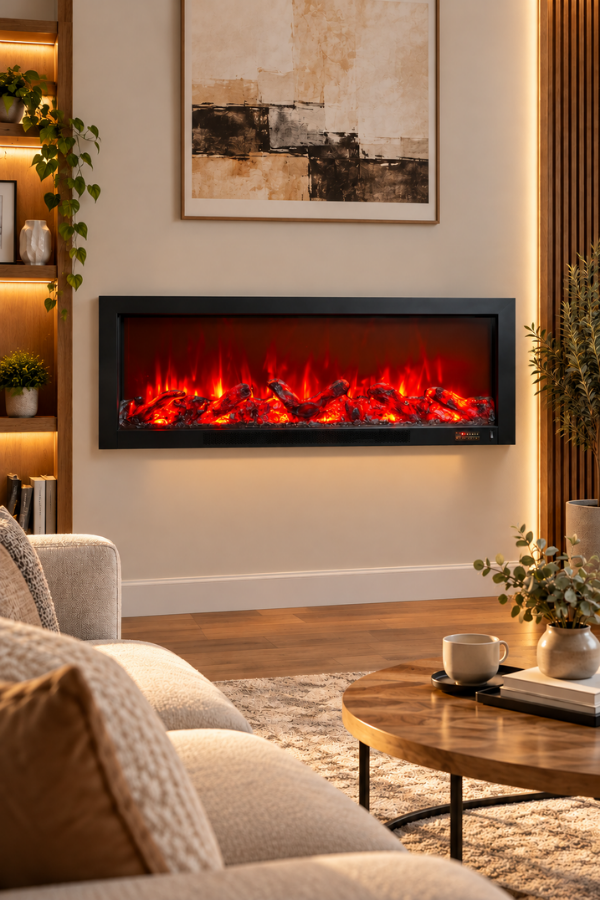 Alaz Efekt 1800W 130cm Bluetooth ve Ses Efektli Dekoratif Elektrikli Şömine