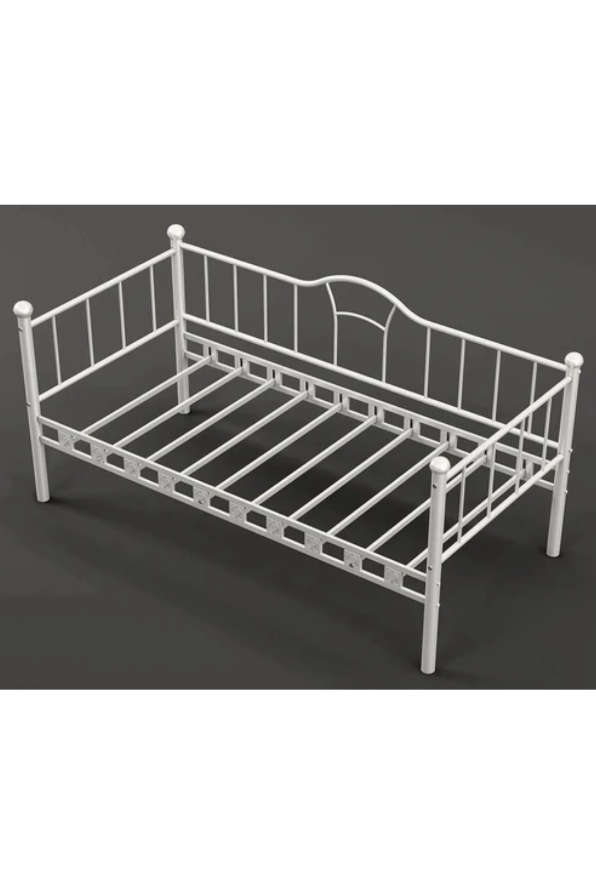 Reyo Kamelya Sedir Metal Karyola Beyaz 100X200