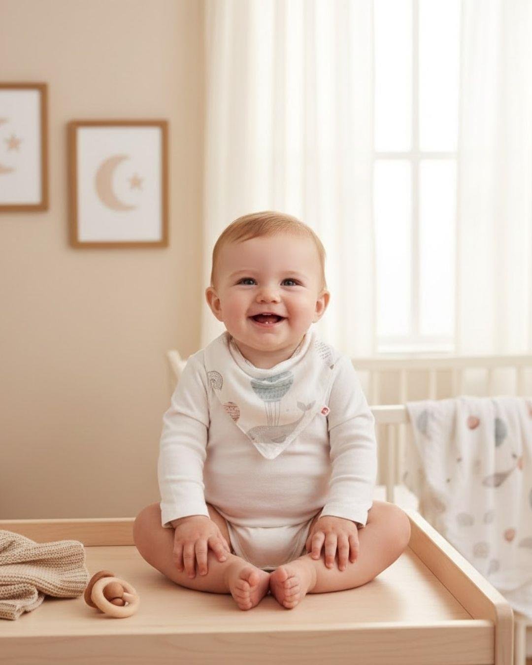 Reyo Beberotti Müslin Önlük Fular Balina