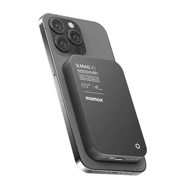 Momax  Black Wireless Kablosuz Powerbank 5000mAh MagSafe Uyumlu