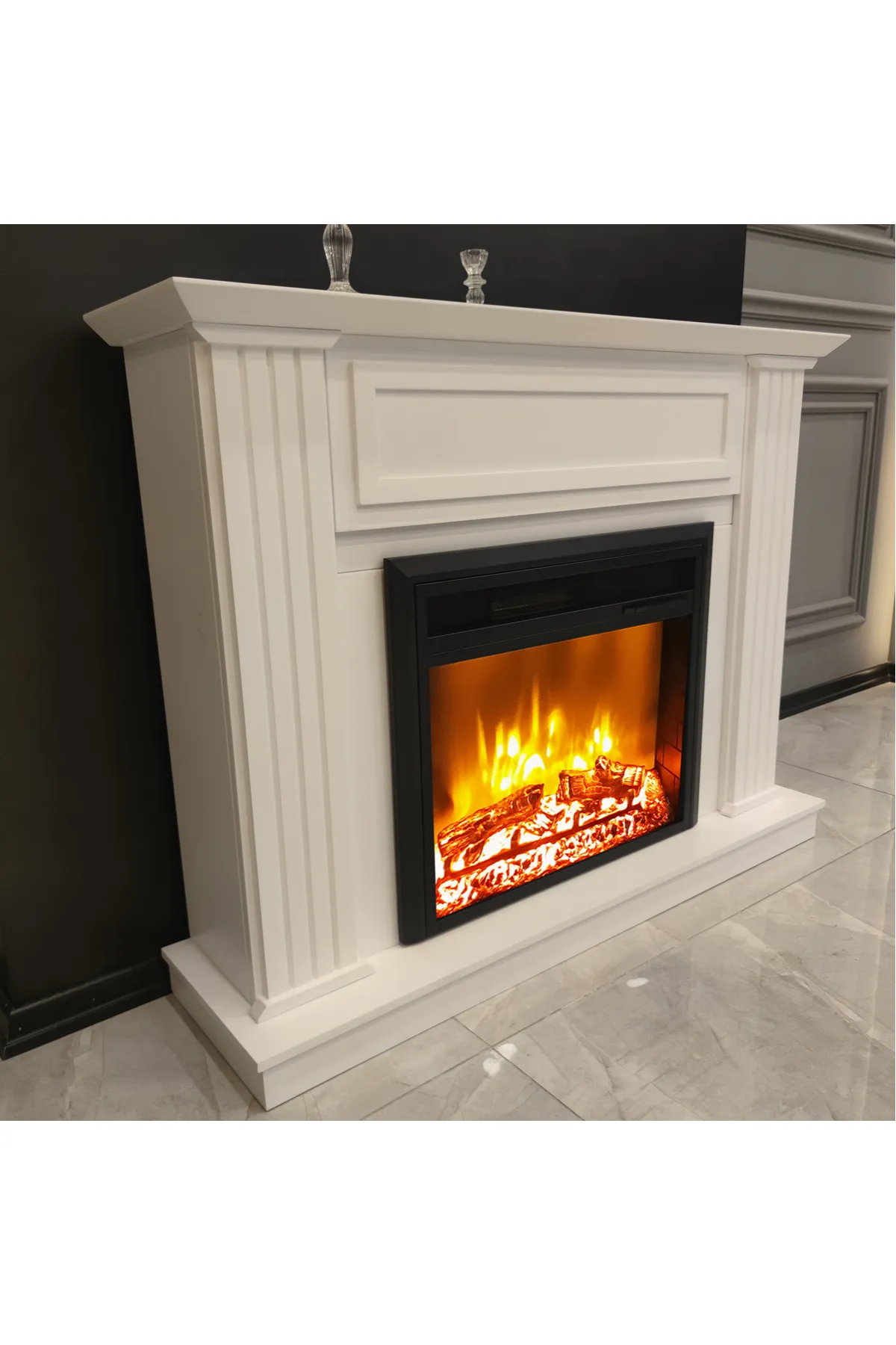 Dlc Nordica Beyaz 1800W Bluetooth ve Ses Efektli Elektrikli Şömine