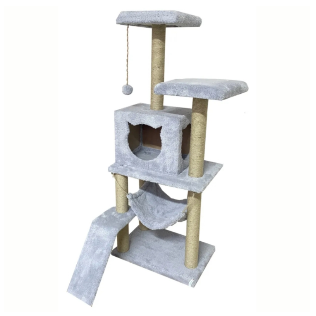 Reyo Pet S9 Kedi Tırmalama Kulesi Platformlu 124 cm Gri