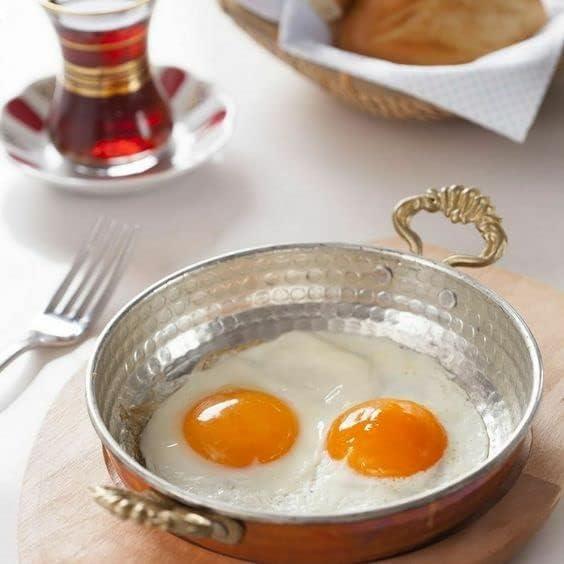 Reyo El Yapımı Bakır Omlet Ve Yumurta Tavası,Bakır Sahan Tava (20 Cm)
