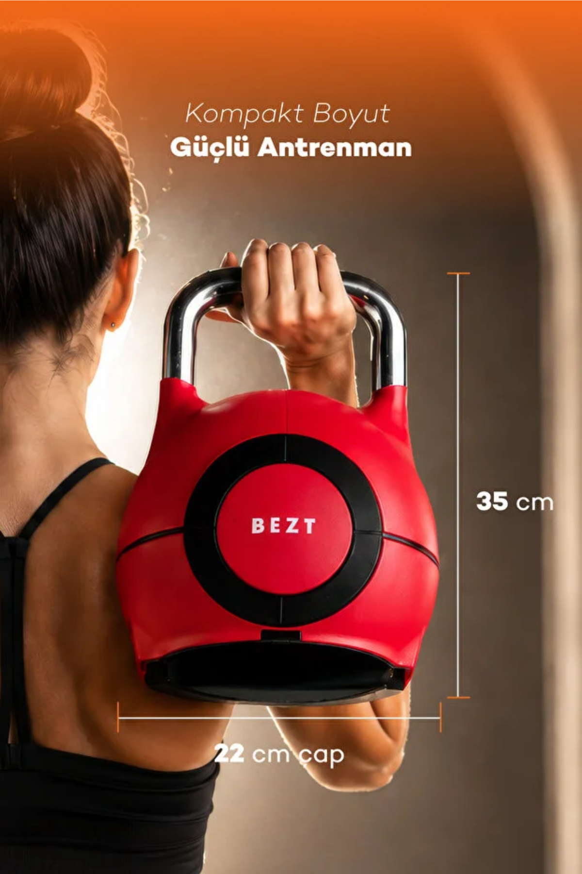 Bezt Pro Ayarlanabilir Kettlebell 20 Kg Kırmızı - Çok Fonksiyonlu Ağırlık Ayarlı Döküm Kettlebell