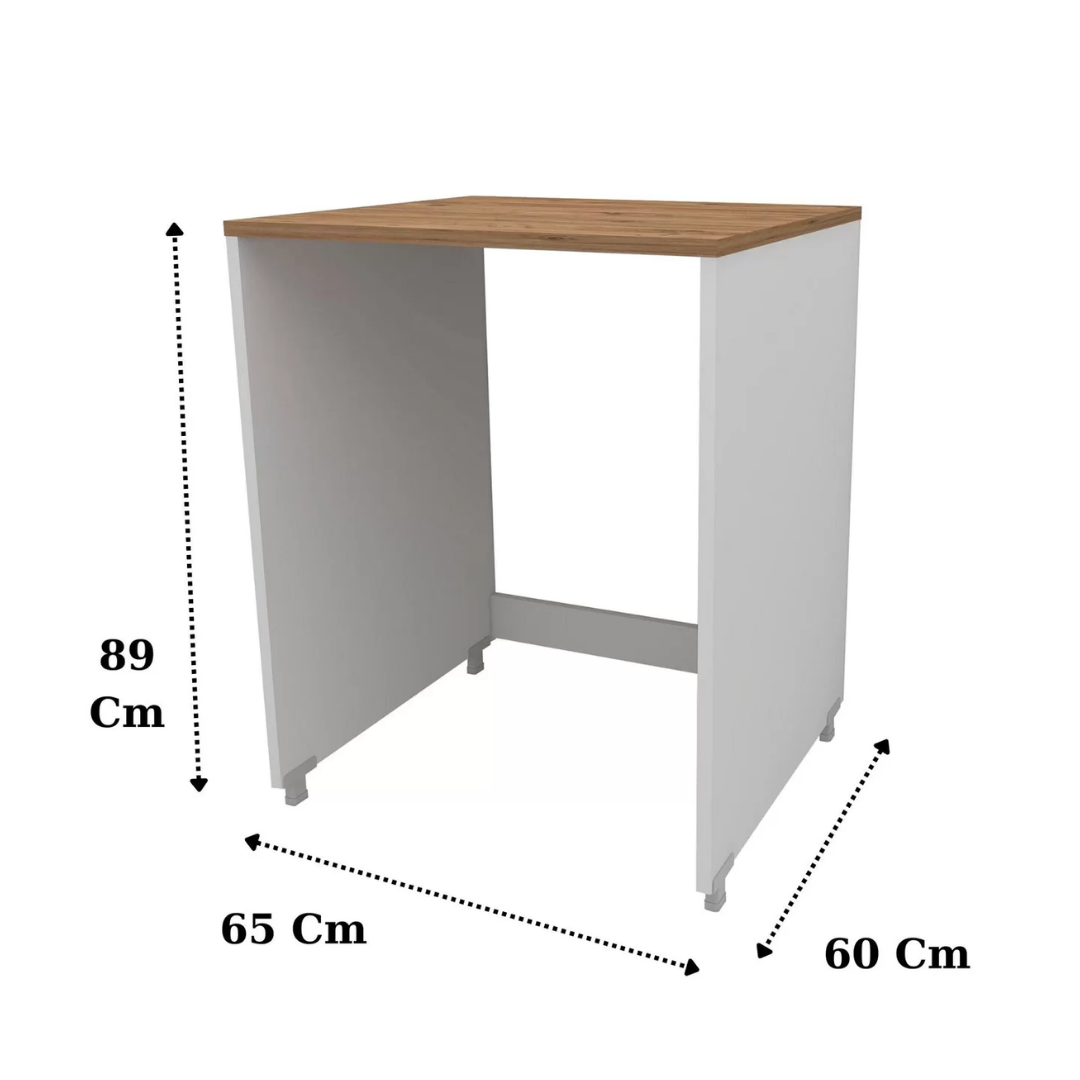 Enda Home Çamaşır Makinesi Dolabı 89x65 cm Çam - Beyaz