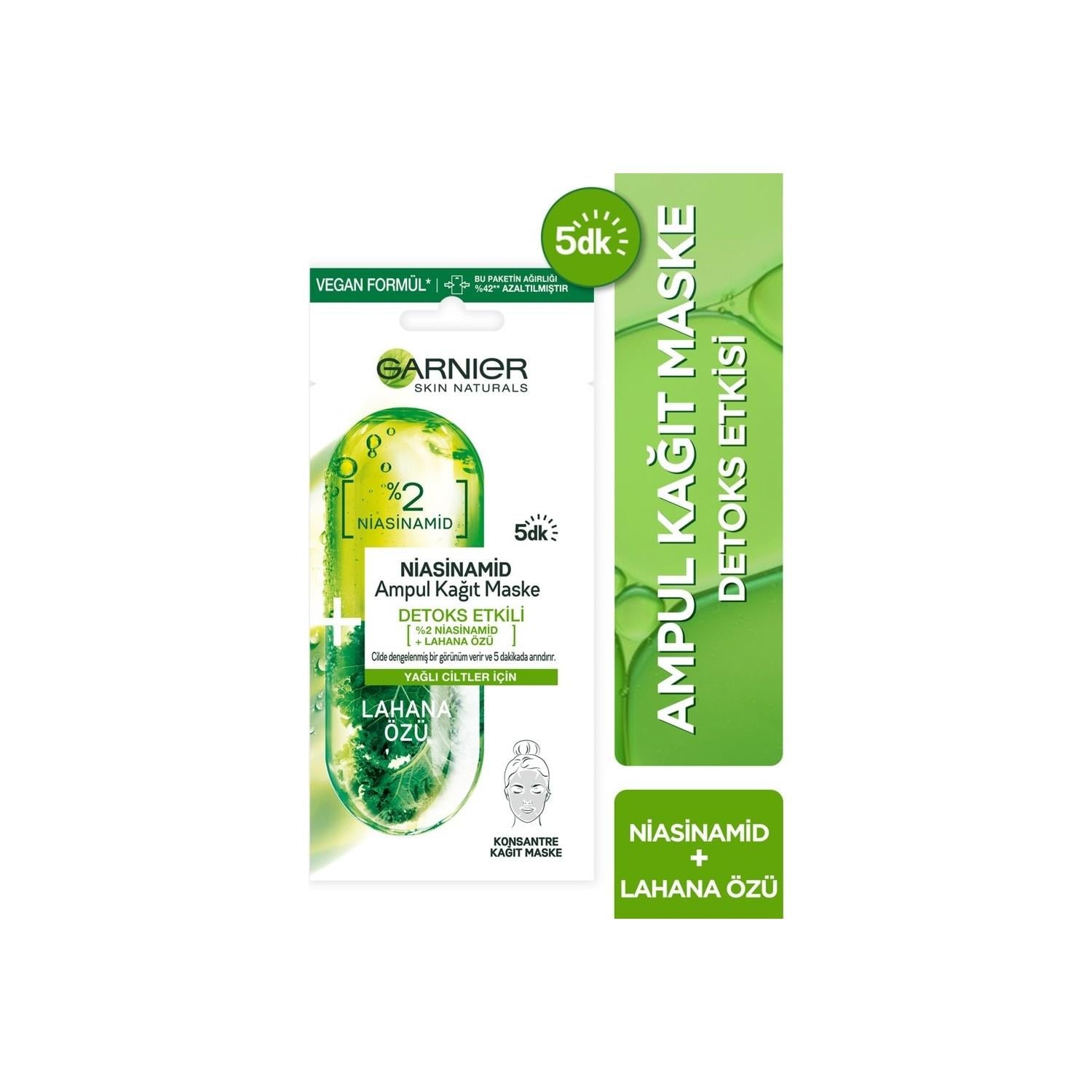 Garnier Niacinamide Detoks Etkili Ampul Kağıt Maske