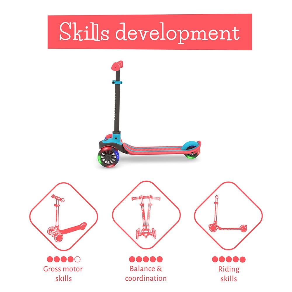 Chillafish Scotti Glow 3 Tekerlekli Işıklı Scooter - Kırmızı