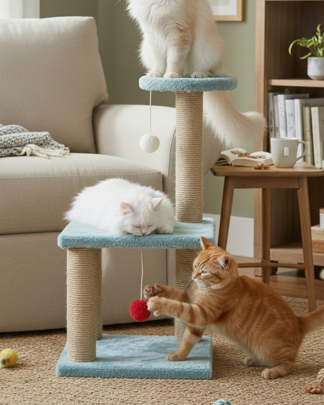 Reyo Pet Katlı Yavru Kedi Tırmalama Tahtası Turkuaz