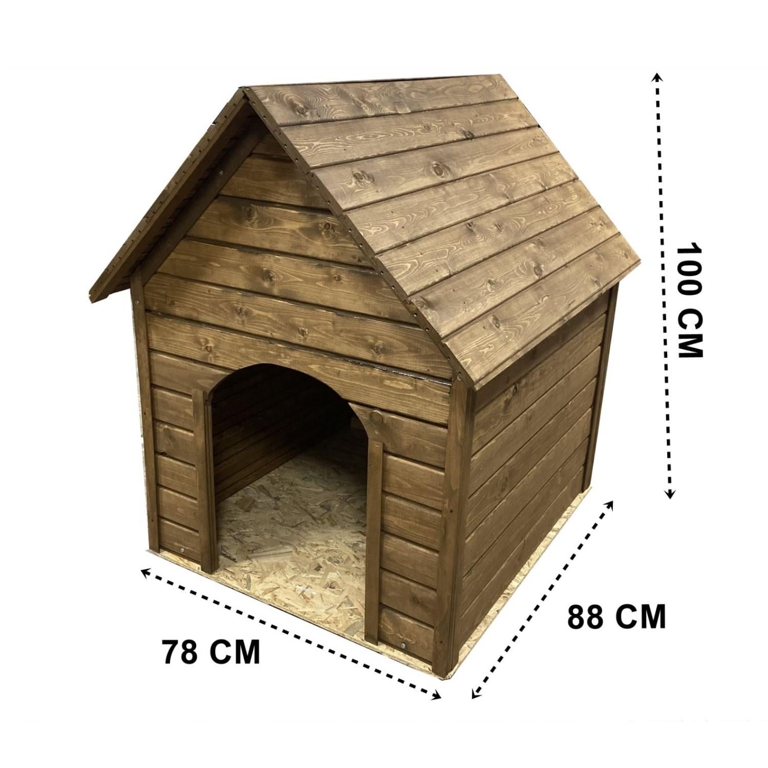 Reyo Pet Suya Soğuğa Dayanıklı Lüks Büyük Boy Ahşap Köpek Kulübesi 100x100x78 cm Ceviz