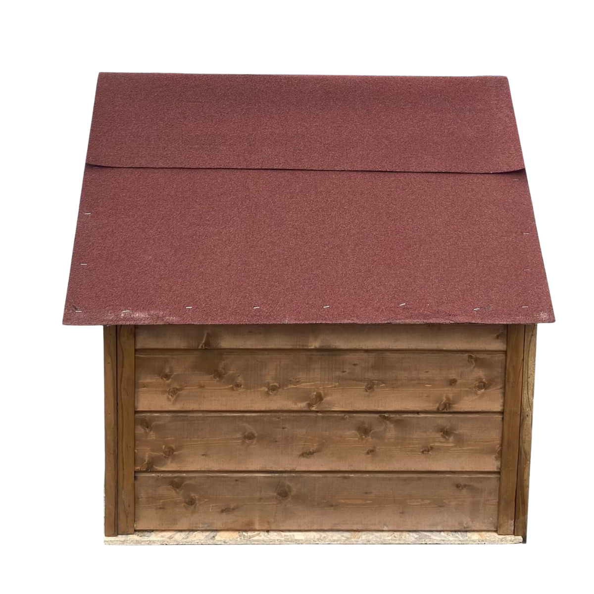 Reyo Pet Suya Soğuğa Dayanıklı Lüks Büyük Boy Ahşap Köpek Kulubesi Sokak Köpek Evi Kırmızı Çatılı 100x100x78 cm Ceviz