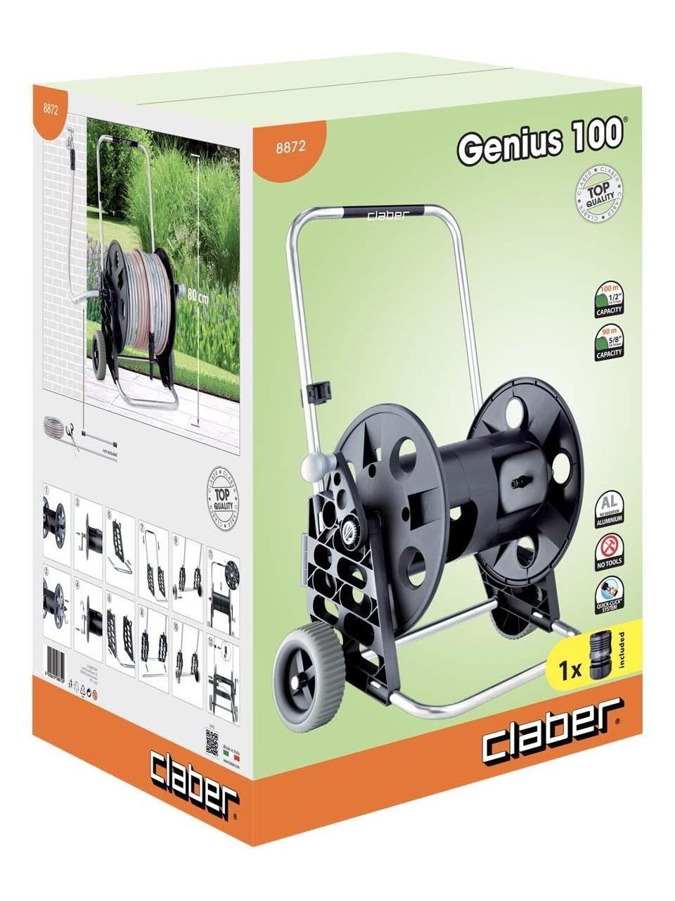 Claber 8872 Genius 100 M Kapasiteli Hortum Makarası