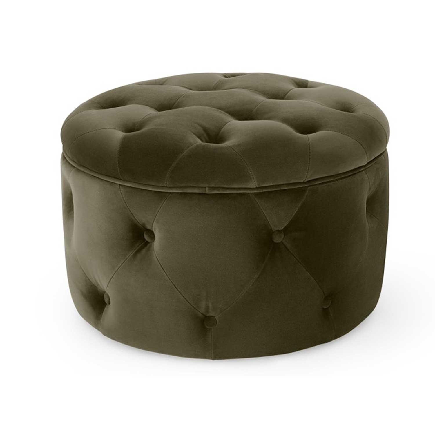 Rengev Duru Oval Puf Sandıklı Antrasit