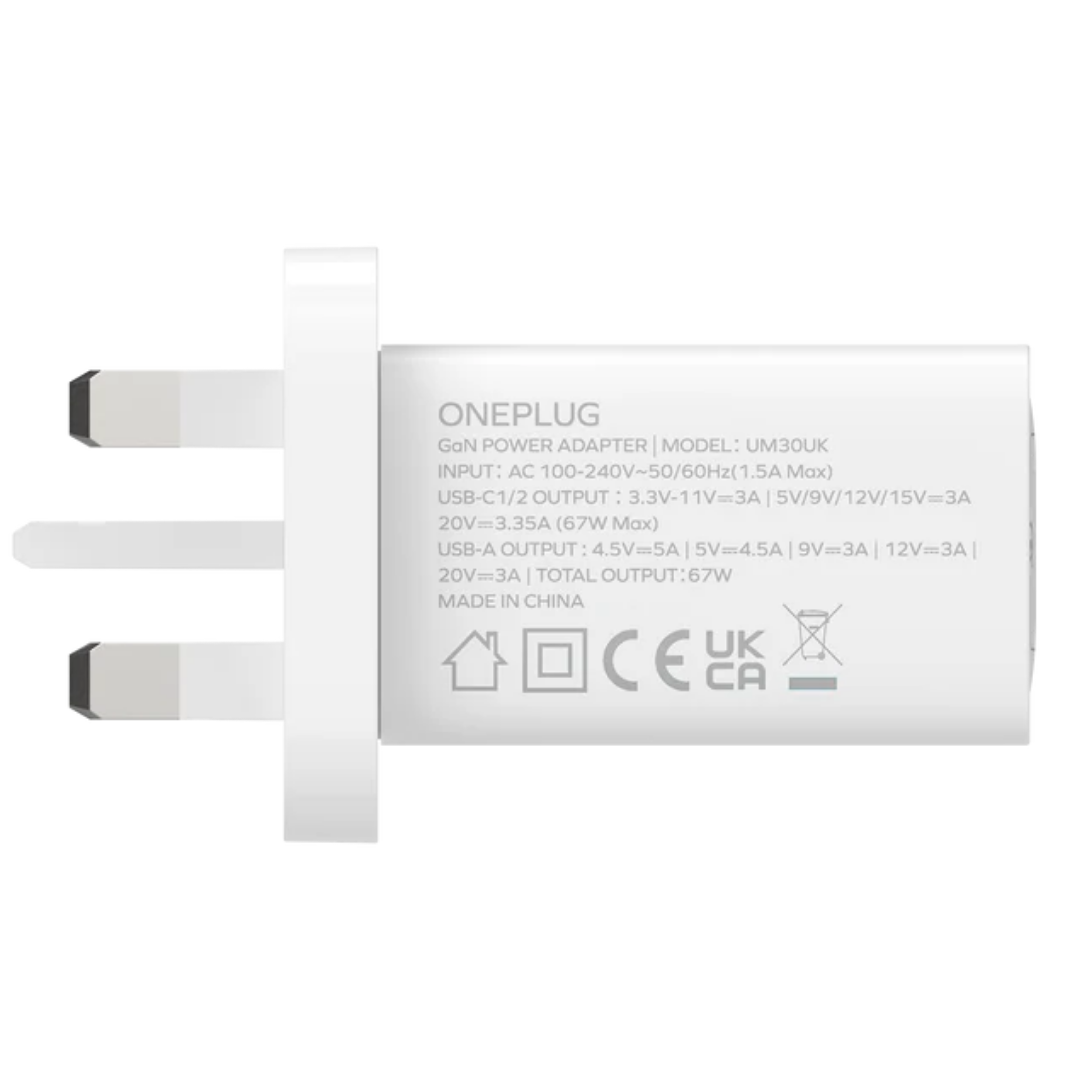 Momax OnePlug 3-Port GaN 67W Şarj Cihazı Beyaz