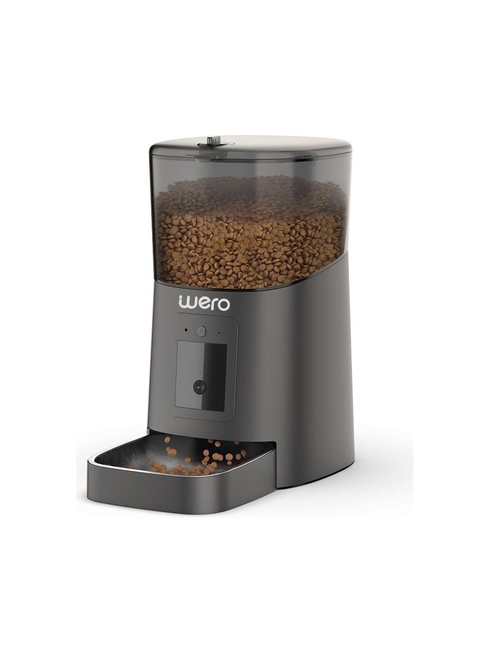 Wero Smart Pet Feeder 1080p HD Ayarlanabilir Kameralı 6 lt Kedi Köpek Besleyici Siyah
