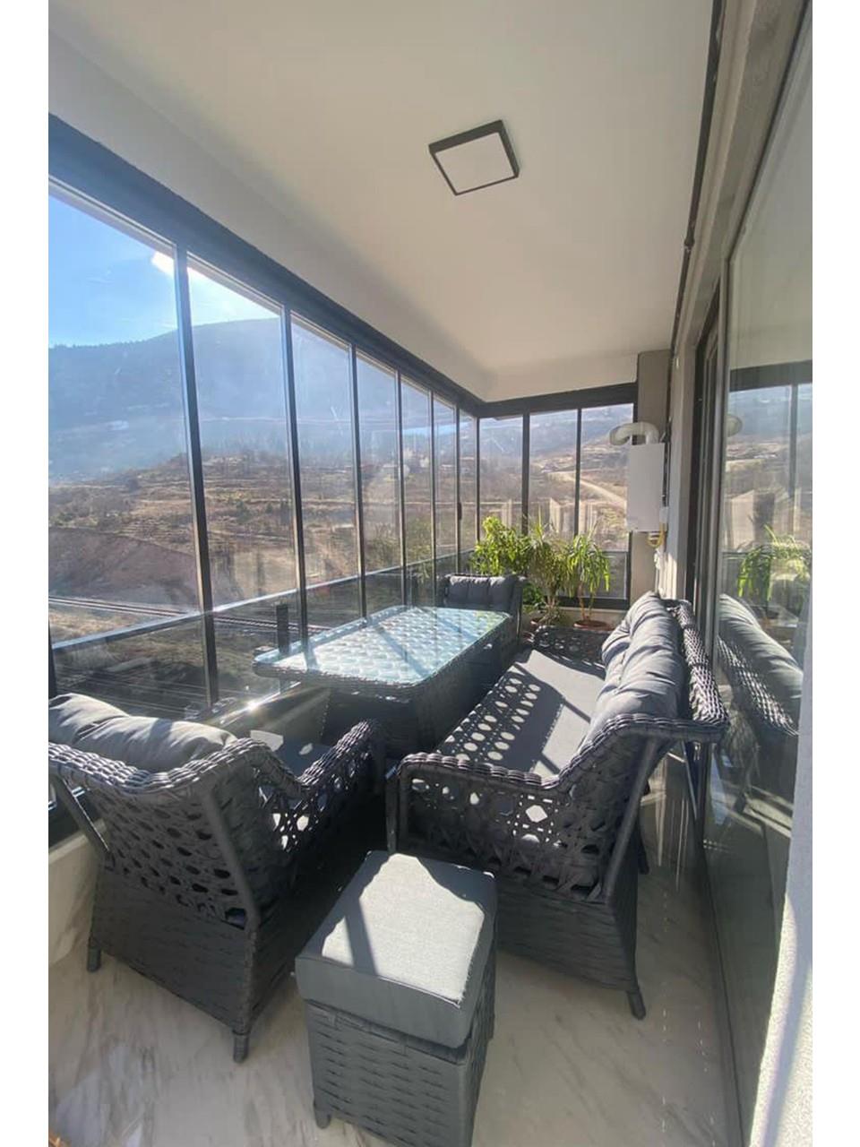 Reyo Petek 2+1+1 Masalı Rattan Bahçe Mobilyası, Balkon Takımı, Rattan Koltuk Takımı