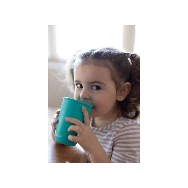 bblüv Küp Dönüştürülebilir Silikon Damlatmaz Bardak Mavi