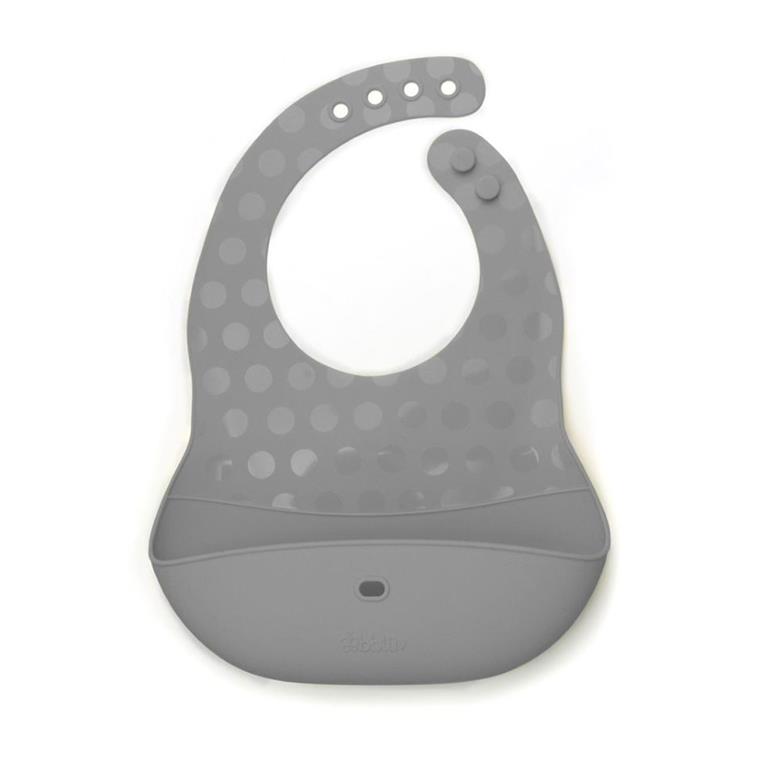 bblüv Pöket 2'li Katlanabilir Silikon Önlük ve Kaşık Seti Yeşil-Gri