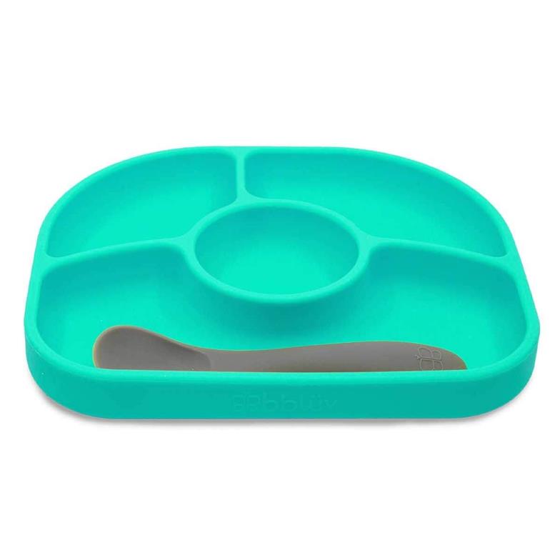 bblüv Yümi Silikon Tabak ve Kaşık Seti Mavi