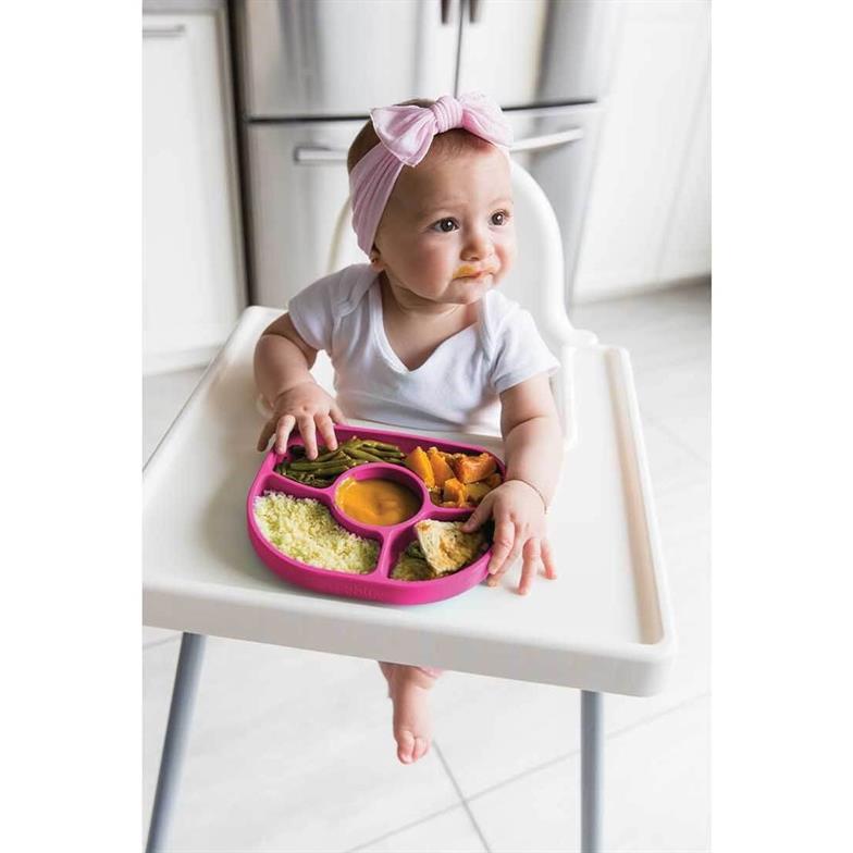 bblüv Yümi Silikon Tabak ve Kaşık Seti Pembe