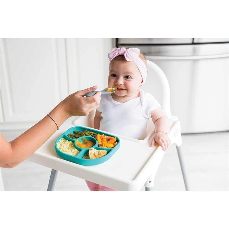 bblüv Yümi Silikon Tabak ve Kaşık Seti Mavi