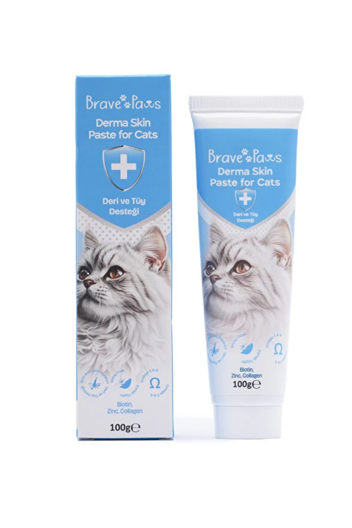 Brave Paws Deri Ve Tüy Desteği İçin Kedi Macunu