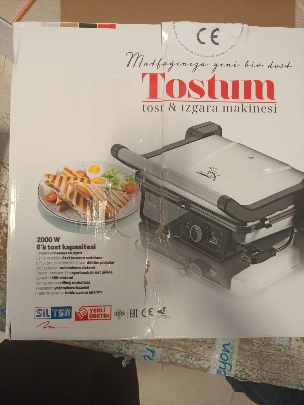 Gazzella TST 1000 Tostum 2000 W Tost ve Izgara Makinesi Siyah - OUTLET