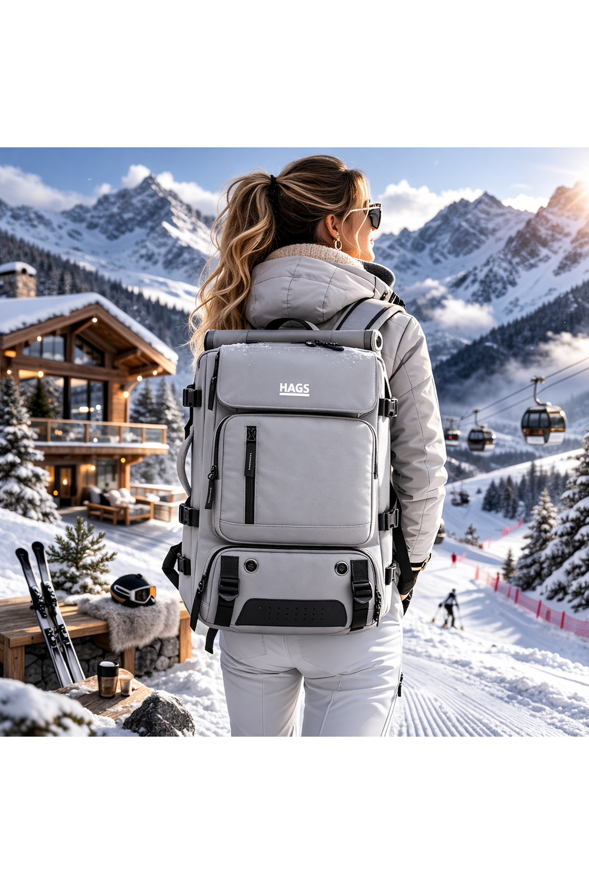 Haegs Seyahat Sırt Çantası, 3in1 Dönüştürülebilir, El Bavulu, Kadınlar ve Erkekler için Uçak Onaylı Ayakkabı Bölmeli, Multi Cepli Organizer Sırt ve El Çantası, Gri