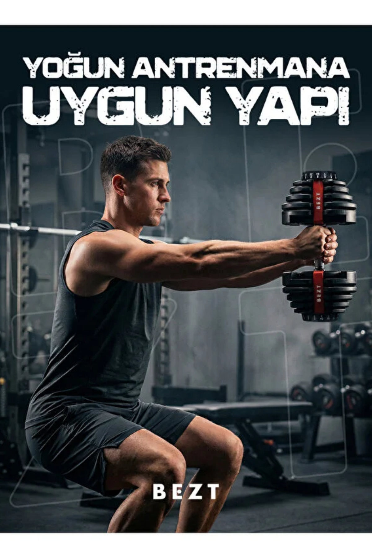 Bezt Pro Sports 2'li Ayarlanabilir Dambıl Seti 40 KG x 2 (Toplam 80 KG) - Kırmızı Ağırlık Seti