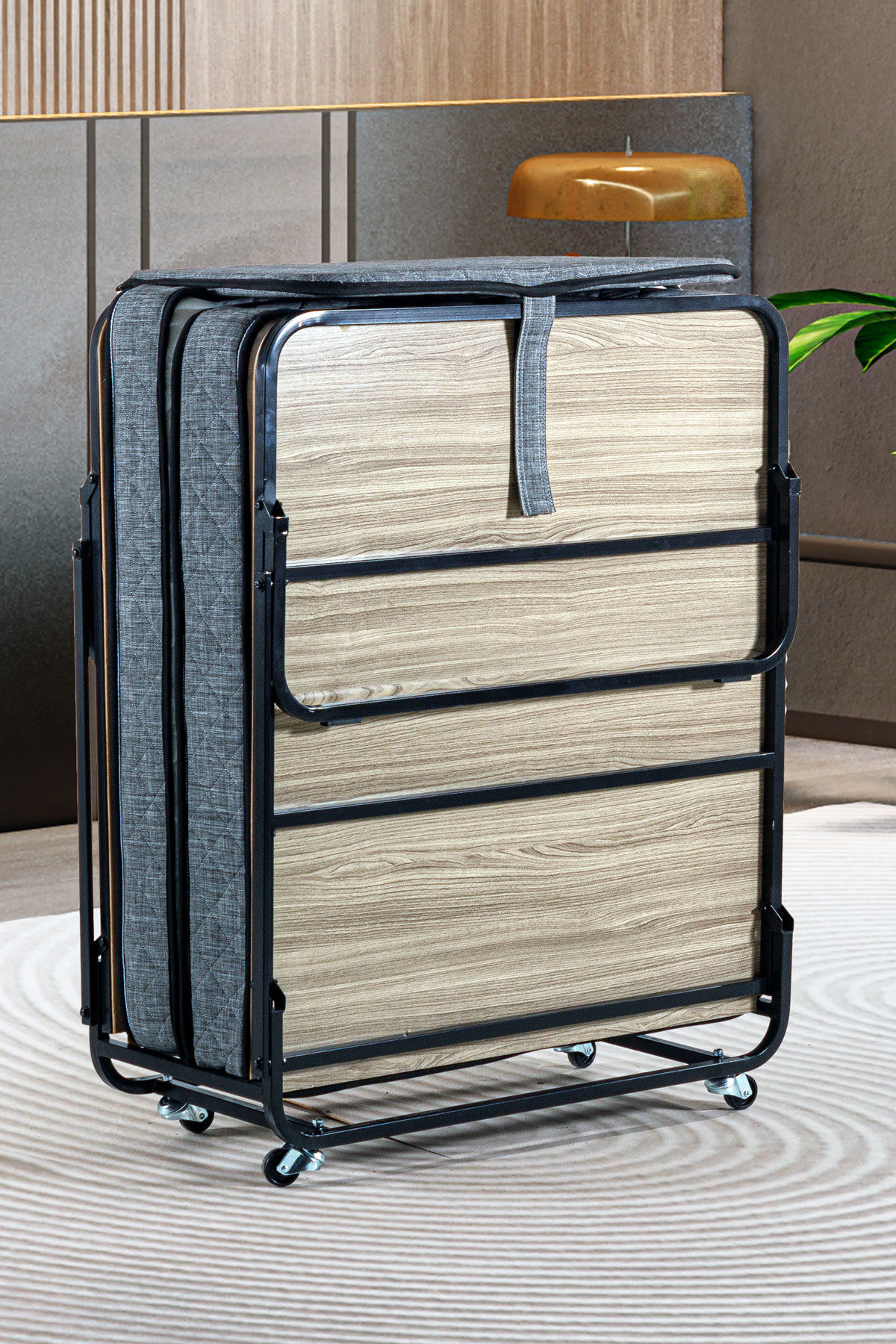 Niron Otel Katlanır Yatak 90x200 cm Tek Kişilik Yaylı Yatak Ve Karyola