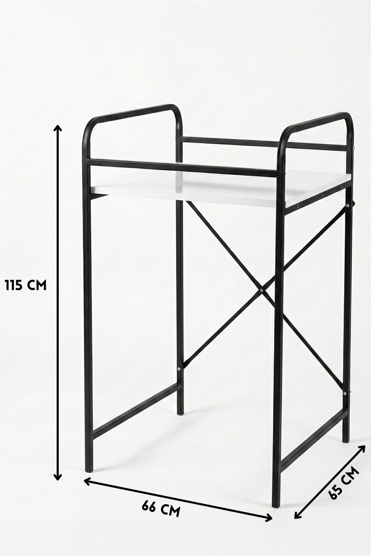 Reyo Falez Çamaşır Makinesi Dolabı Raf Metal Düzenleyici Organizer 2 Katlı Banyo Rafı Çok Amaçlı Dolap Siyah - 262