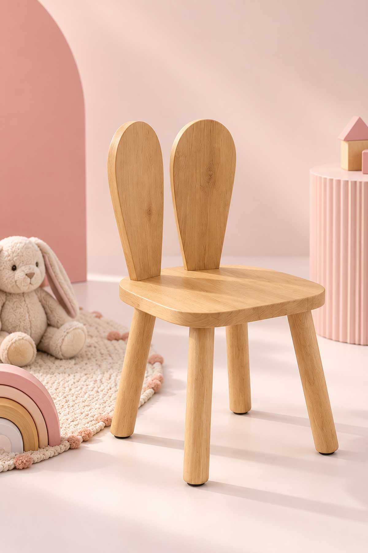 Alfa Country Montessori Çocuk 1 Adet Bunny Sandalye Kahverengi