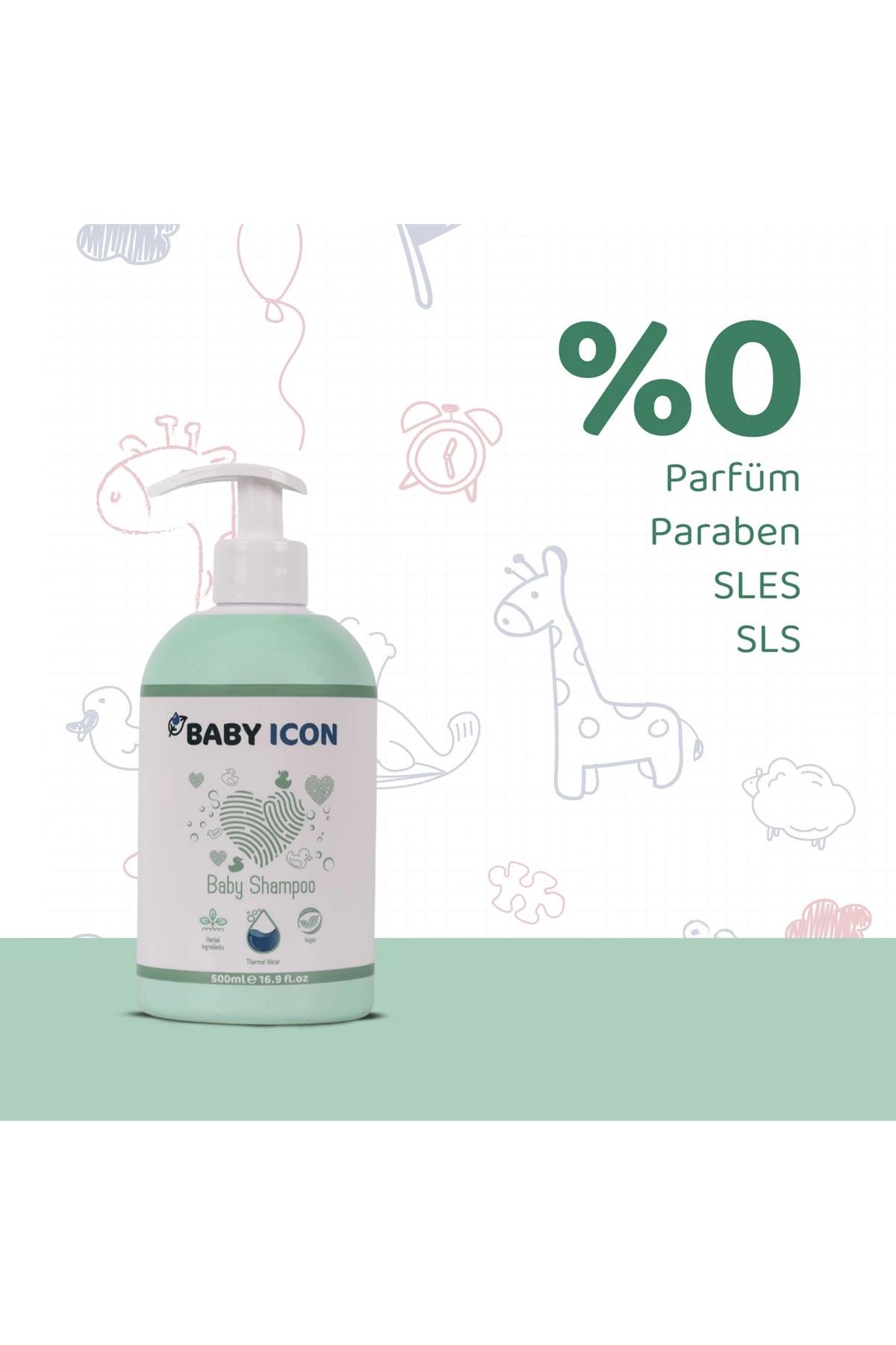 Baby Icon Organik Vegan Saç ve Vücut Bebek Şampuanı 500ML