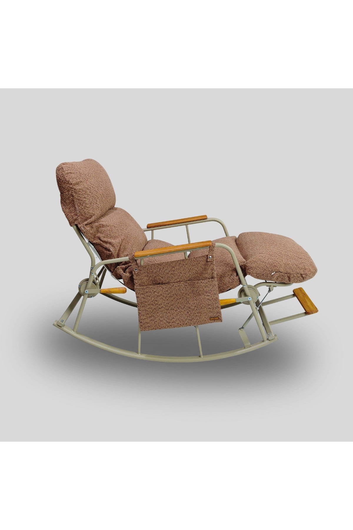 Dy Home Ayarlanabilir Mekanizmalı Sallanan Koltuk, TV Koltuğu, Sallanan Sandalye Pembe Dokuma Kumaş