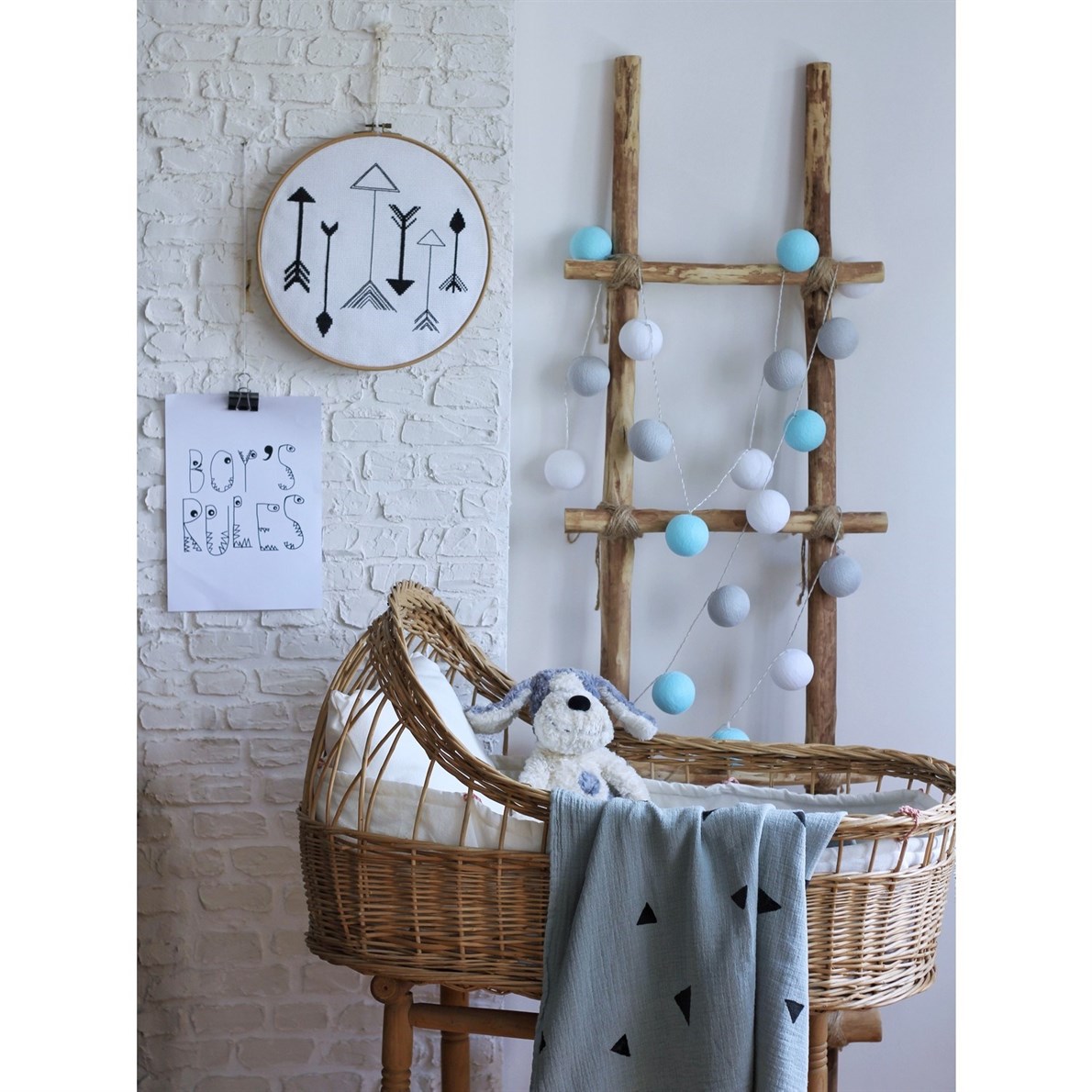 Boule De Petite Blue-Gray Işıklı Top Aydınlatma