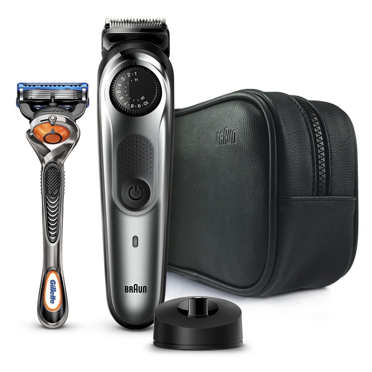 Braun BT7940 Saç&Sakal Şekillendirici AutoSense Teknoloji Gümüş Kablosuz Islak&Kuru Özel Çanta + Gillette