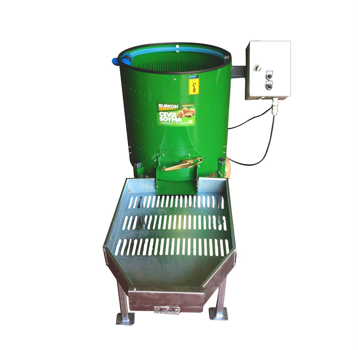 Burkon 190 Lt 75 Kg Devir Ayarlı Sehpalı Ceviz Soyma Makinası