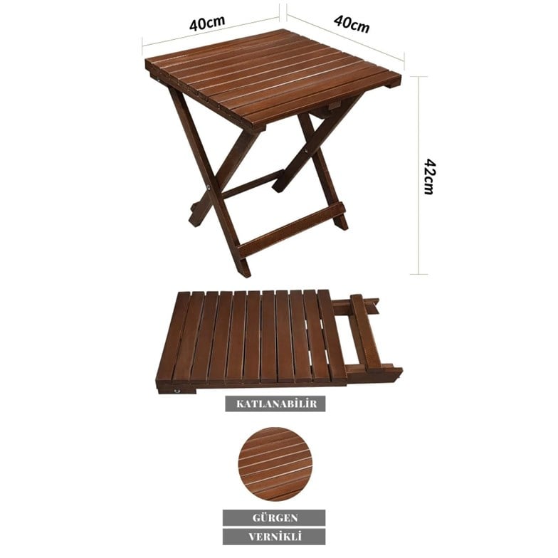 Bysay Ahşap Katlanabilir Taşınır Puf Minderli Kollu Şezlong. Plaj, Bahçe, Için 3 Lü Set (Ceviz-Gri) SMMK27102202