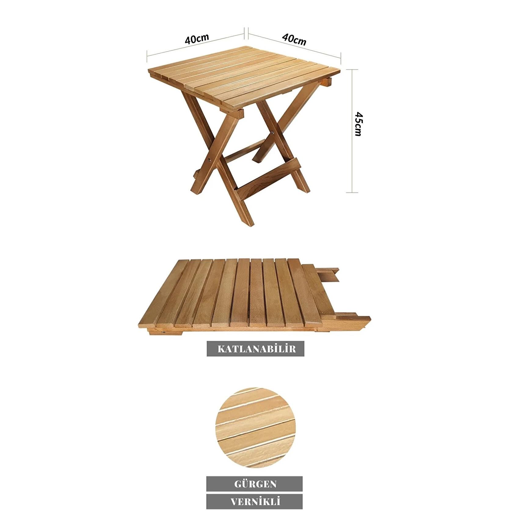 Bysay Ahşap Katlanabilir Taşınır Şezlong. Plaj, Bahçe, Teras, Balkon Şezlong 3 Lü Set Açık Mavi