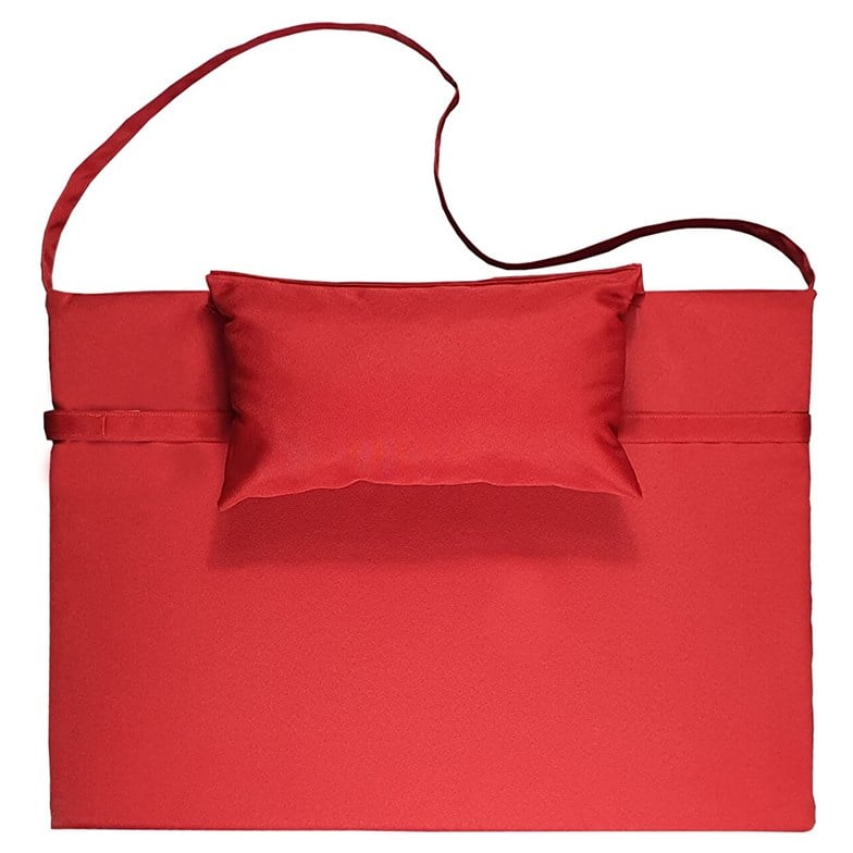 Bysay Taşınabilir Katlanır Plaj Havuz Şenzlongu Kamp Yatağı Minderi Kırmızı