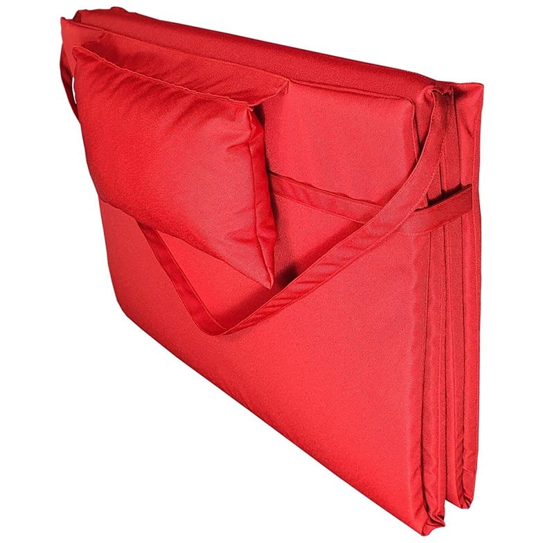 Bysay Taşınabilir Katlanır Plaj Havuz Şenzlongu Kamp Yatağı Minderi Kırmızı