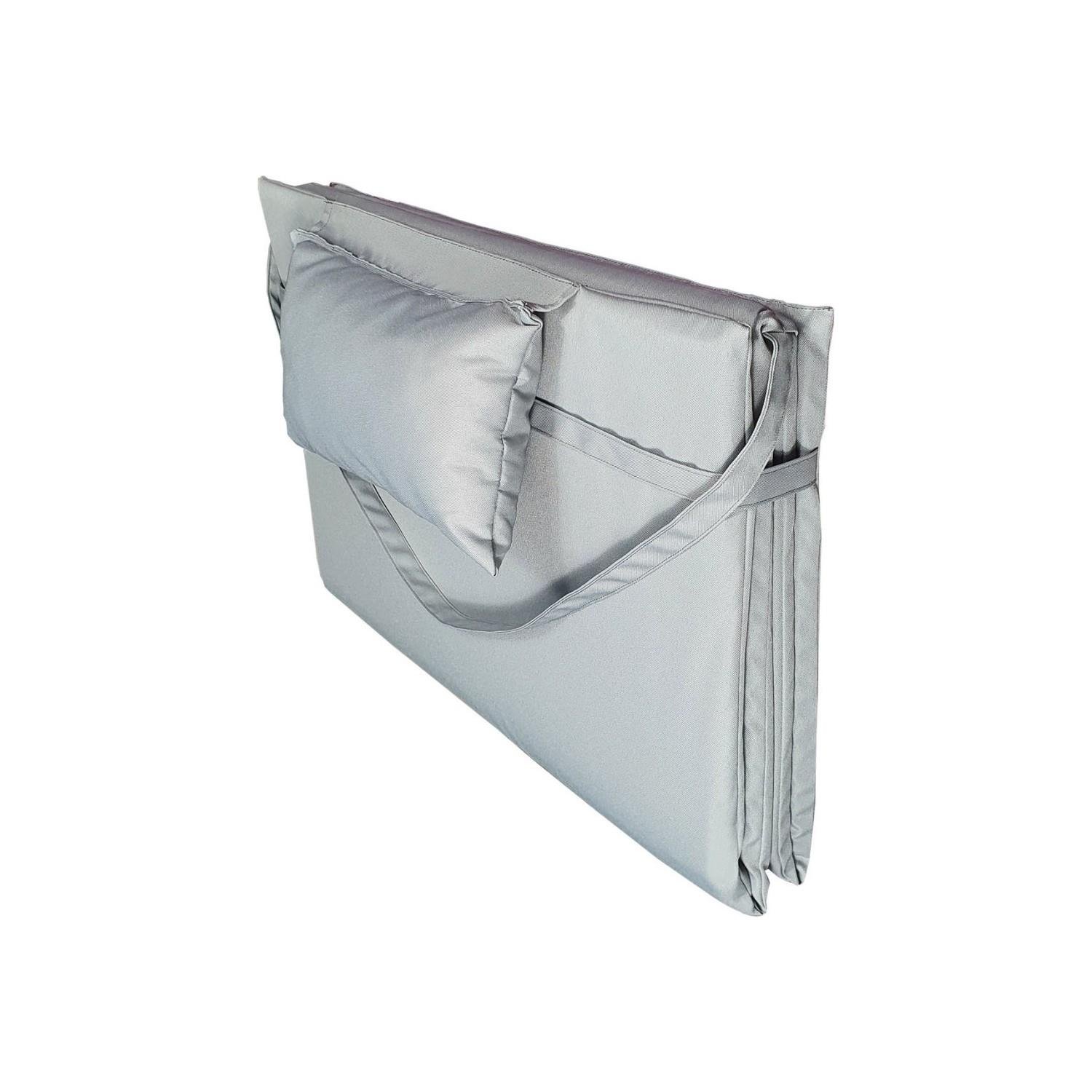 Bysay Taşınabilir Katlanır Plaj Havuz Şenzlongu Kamp Yatağı Minderi Gri SM5721006